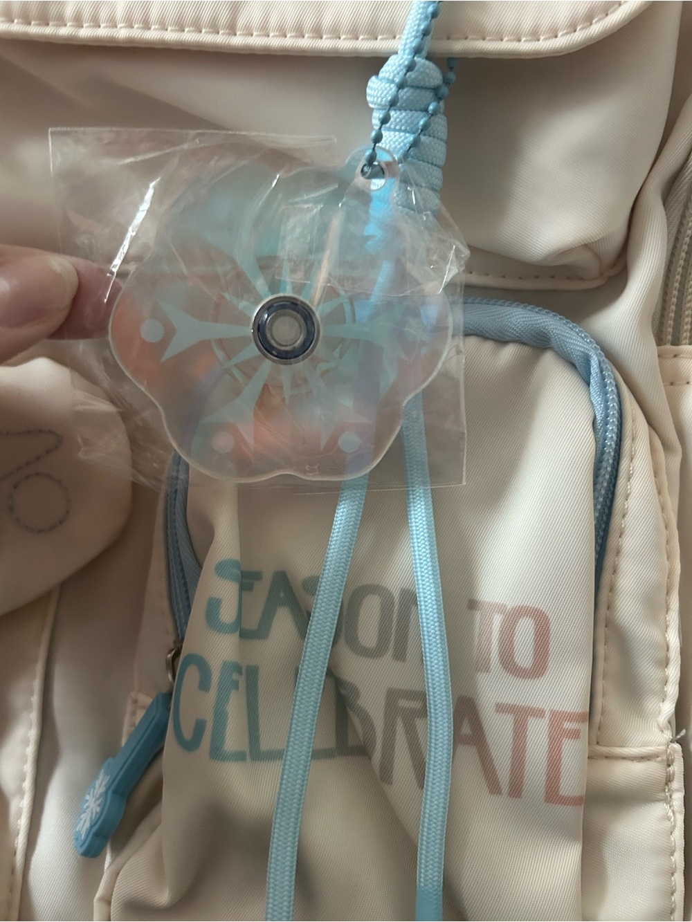 Disney Cream Backpack with Light Blue Accents - Picture 2 of 5